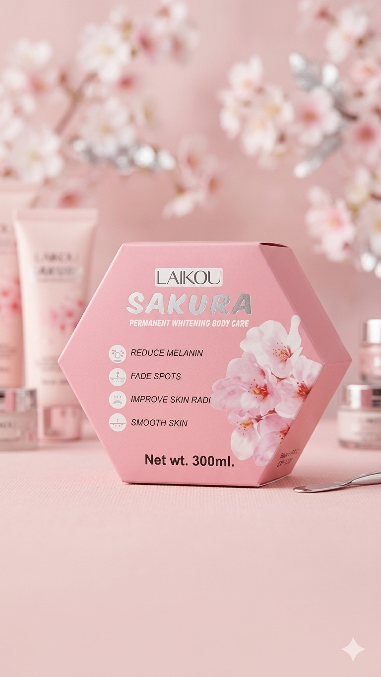 Laikou Sakura Permanent Whitening Body Cream -300ml